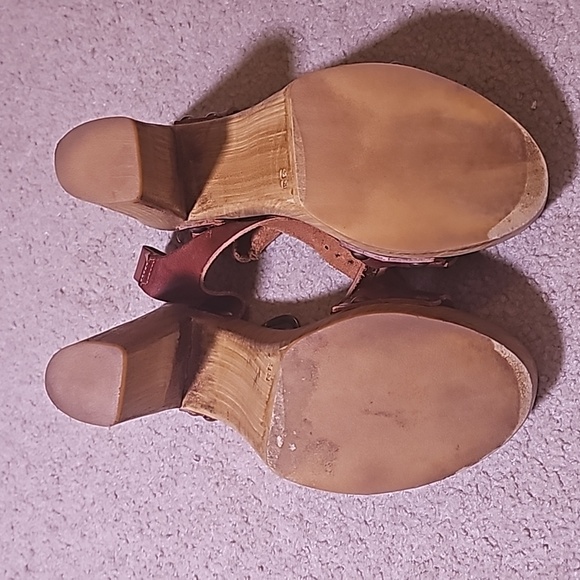 Steve Madden chunky wood leather sandals - Picture 4 of 7